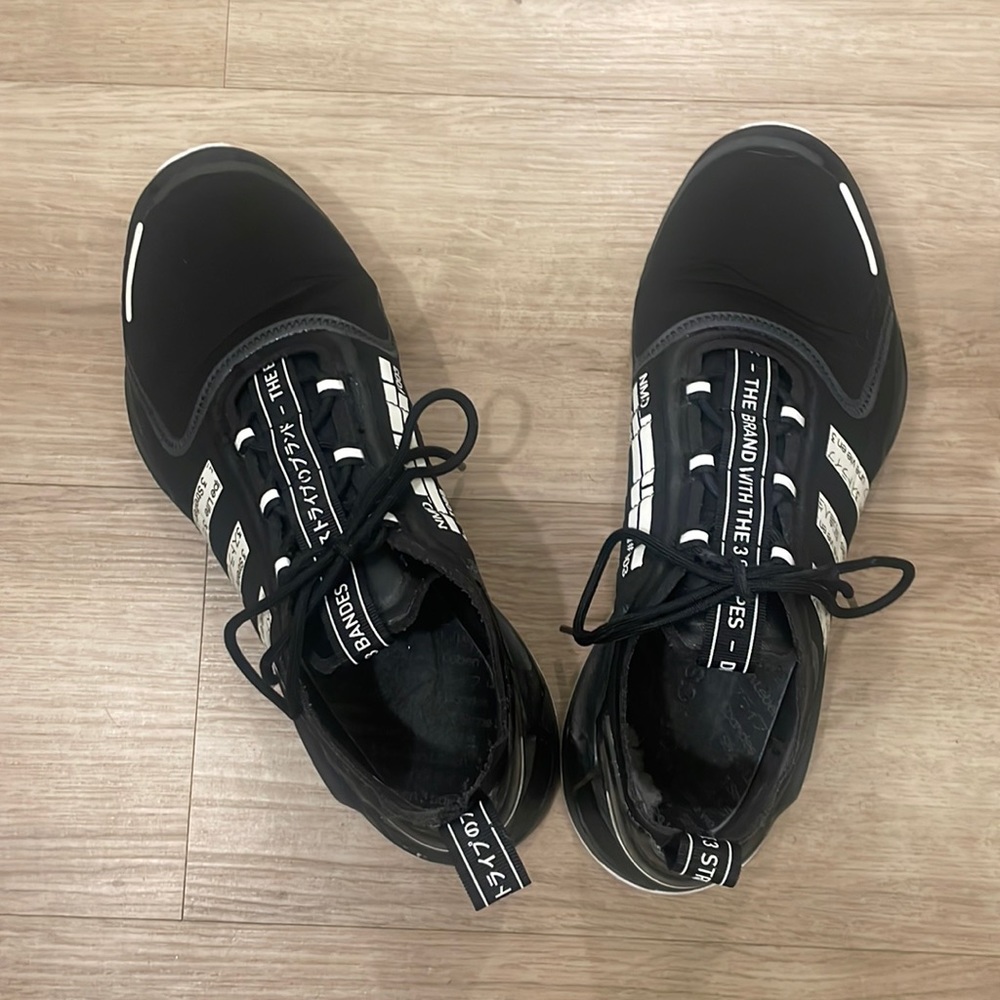 adidas Black Athletic Shoes with White Accents